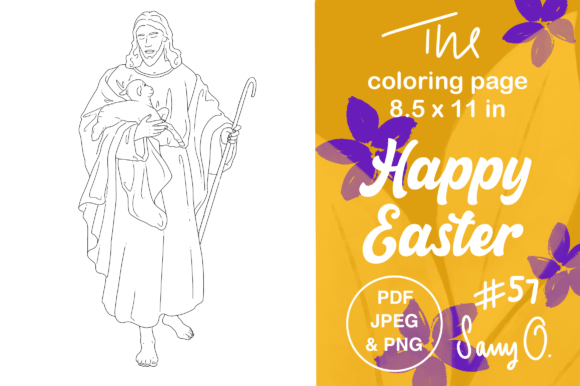 Jesus Christ Easter Lamb of God Vintage Coloring Pages Amp