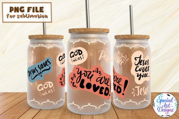 Jesus Saves 16 Oz Glass Wrap PNG for Crafts