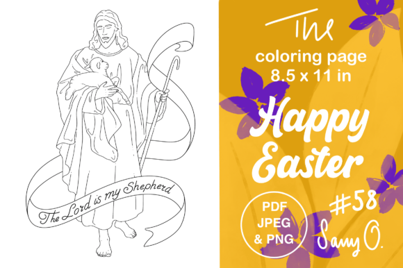 Jesus the Lord My Shepherd Easter Lamb: Coloring Pages Amp