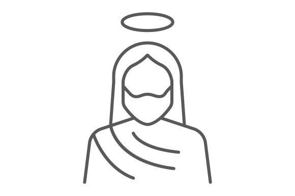 Jesus Thin Line Icon: Icons for Handmade Crafting