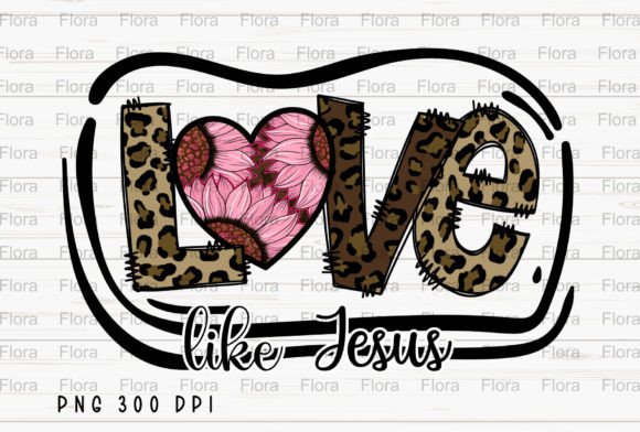 Love Like Jesus Leopard Valentines PNG for Illustrations