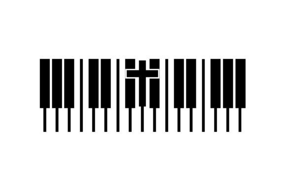 Piano with Christian Cross Music Choir Logos Review
