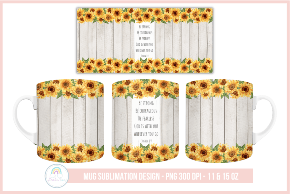 Sunflower Christian Mug Wrap Sublimation for Crafts