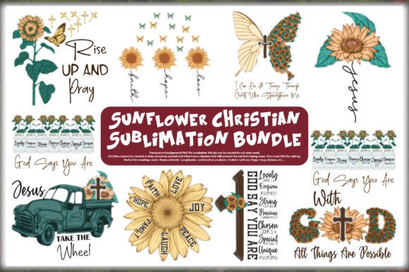 Sunflower Christian Sublimation Bundle for Crafts